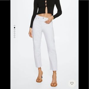 Mango High Waist Straight Leg Jeans